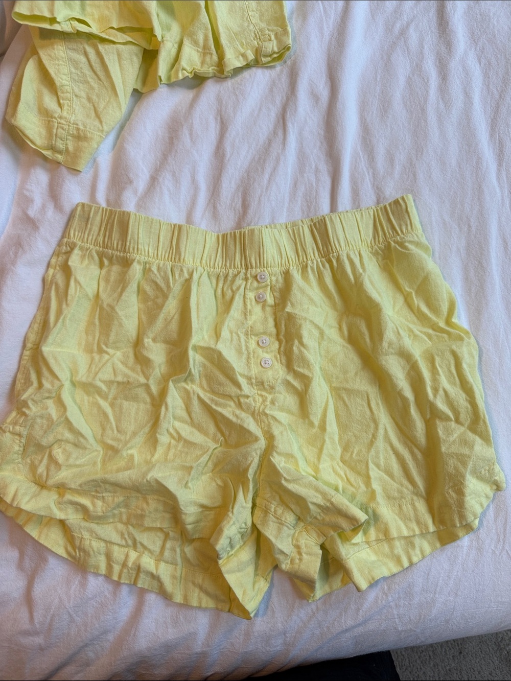 stars above Yellow Linen-blend Sleep Shorts